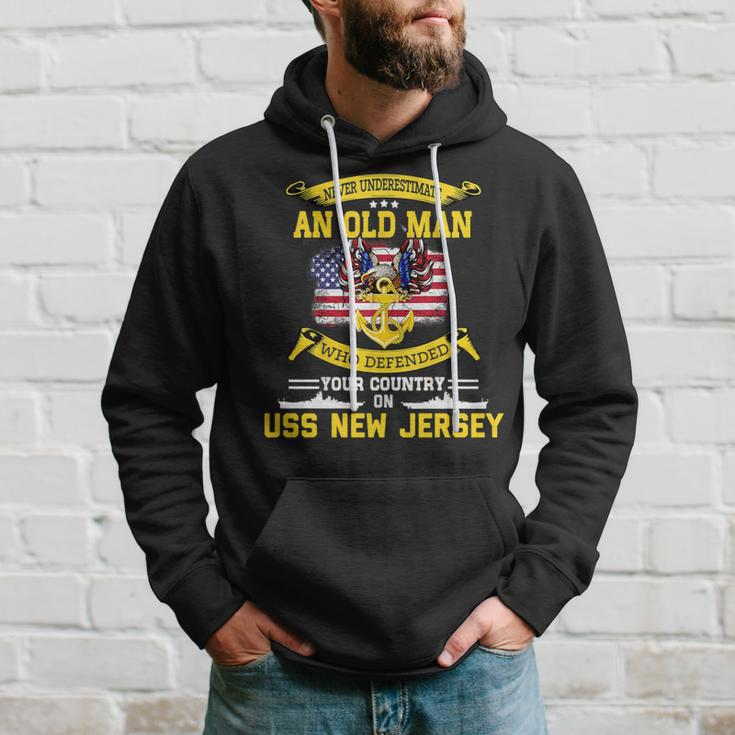 Never Underestimate Uss New Jersey Bb62 Battleship Hoodie Gifts for Him
