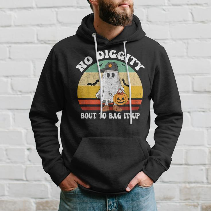 No Diggity Bout To Bag It Up Cute Ghost Halloween Hoodie Gifts for Him