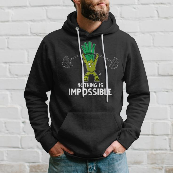 Nothing Is Impossible Leek Fitness Training Gym Vegan Hoodie Gifts for Him