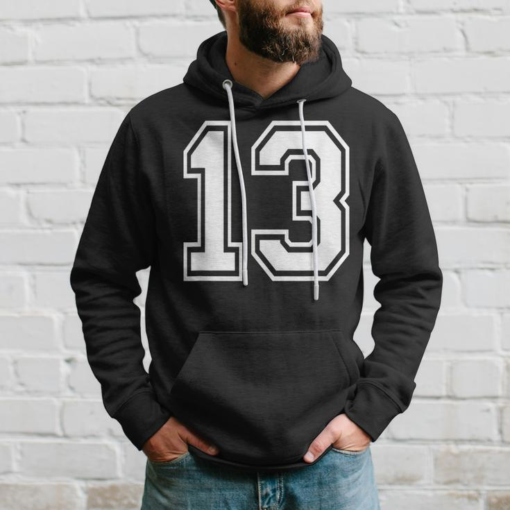 Number 13 Varsity Sports Team Jersey 13Th Birthday 13 Years Hoodie Gifts for Him