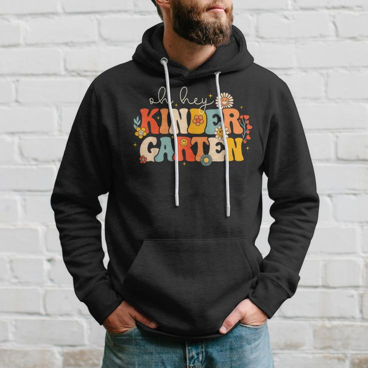 Oh Hey Kindergarten Back To School First Day Of School Retro Hoodie Gifts for Him