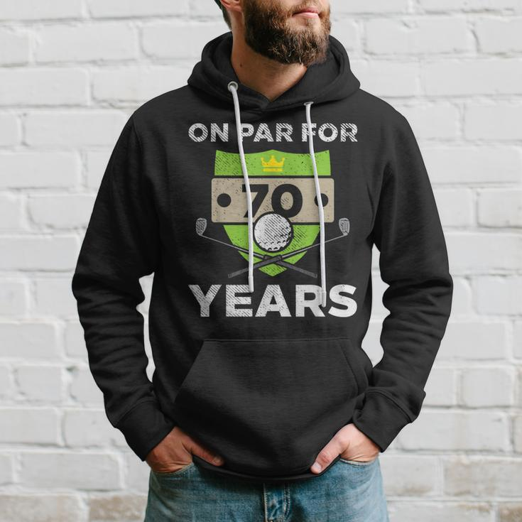 On Par For 70 Years Cool 70Th Birthday Golfing Golfer Men Hoodie Gifts for Him