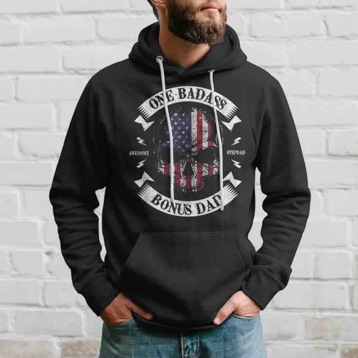 One Badass Bonus Dad Birthday Step Dad Fathers Day Gift Hoodie Gifts for Him