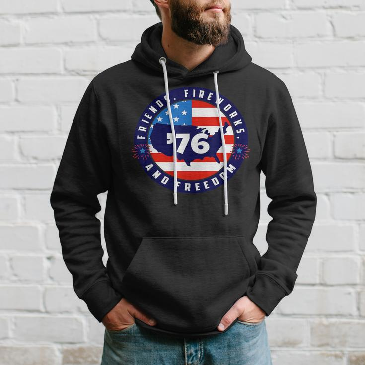 Patriotic 4Th Of July Graphic Art American Flag Fireworks Hoodie Gifts for Him