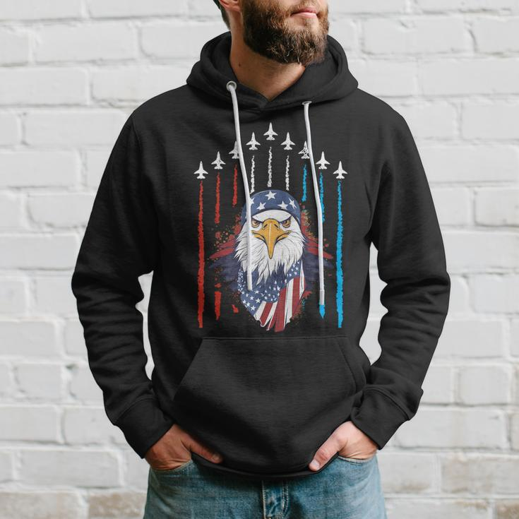 Patriotic Eagle July 4Th Of July Fourth July American Flag Hoodie Gifts for Him