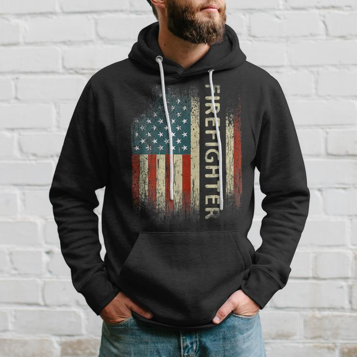 Patriotic Firefighter Gifts American Usa Flag Funny Gift For Mens Hoodie Gifts for Him