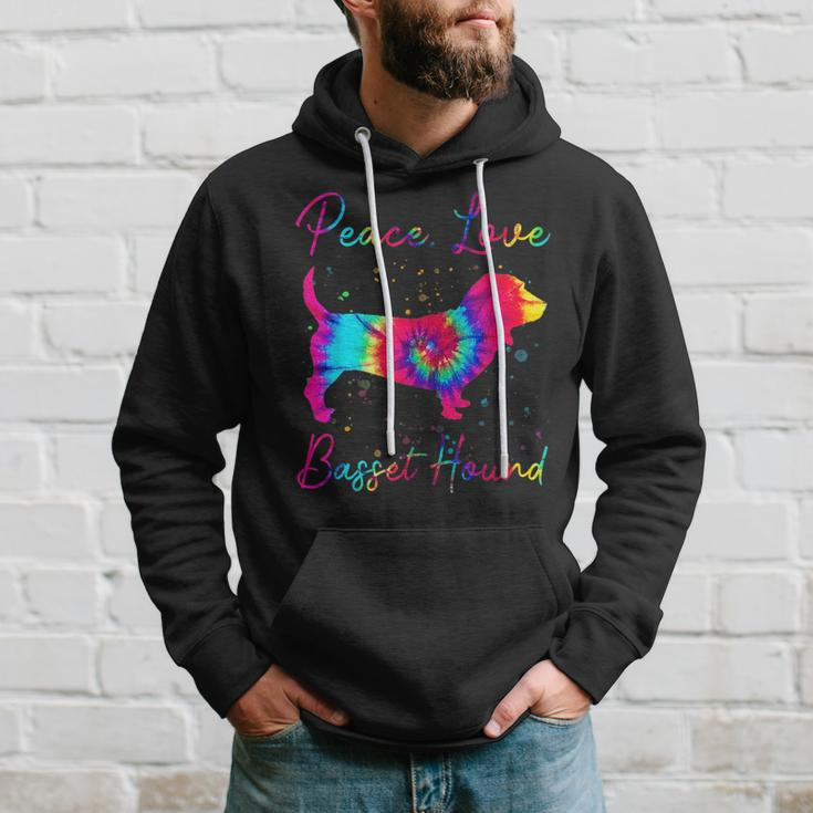 Peace Love Basset Hound Funny Dog Lover Gift Hoodie Gifts for Him