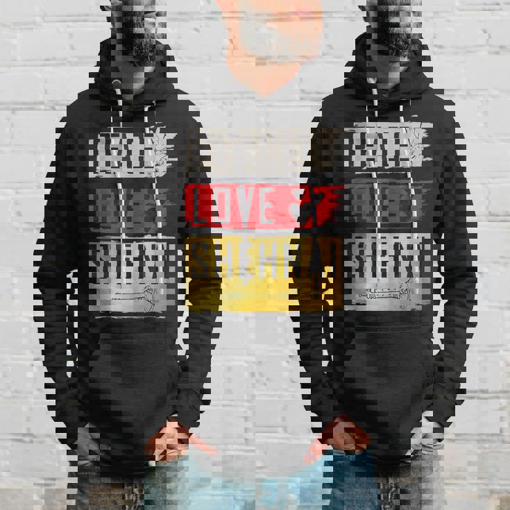 Peace Love Shehnai Musical Instrument Shehnai Player Pungi Hoodie Gifts for Him