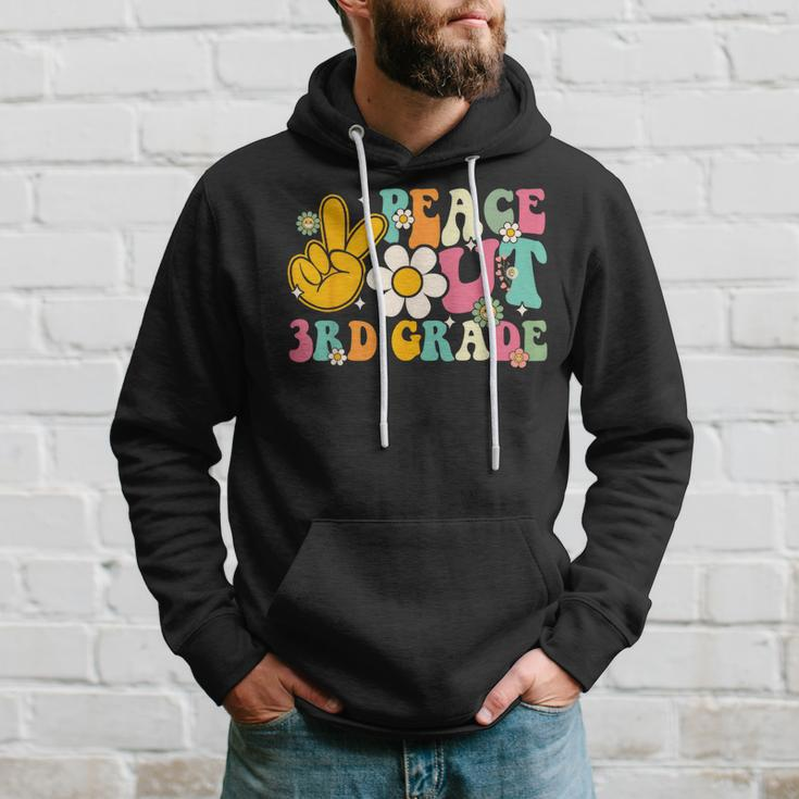 Peace Out 3Rd Grade Graduation Last Day Of School Groovy Hoodie Gifts for Him