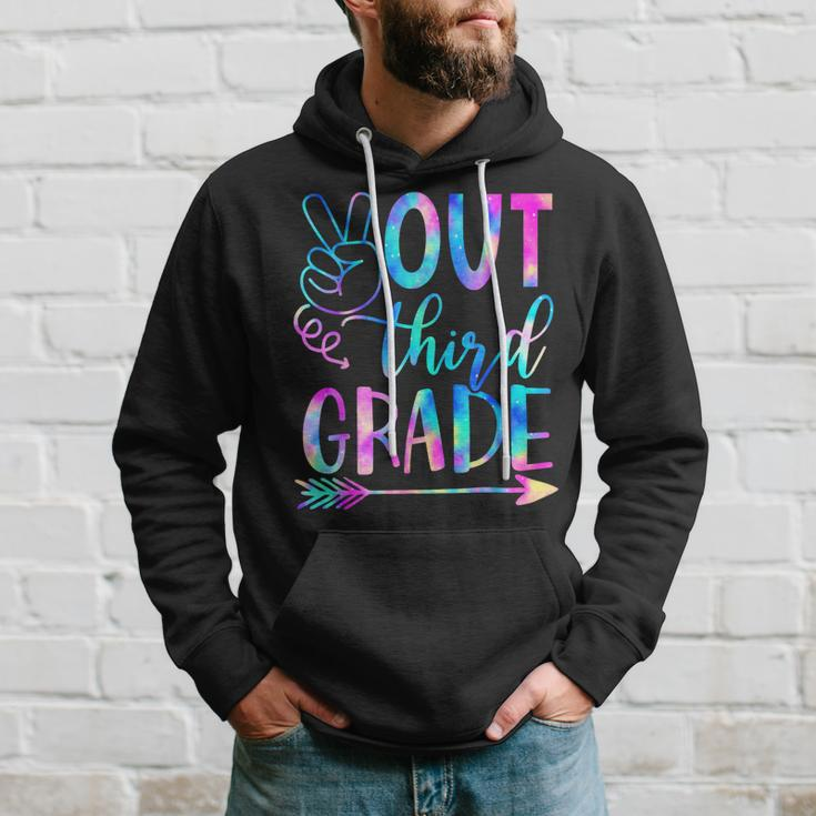 Peace Out Third Grade Graduate Tie Dye Last Day Of School Hoodie Gifts for Him
