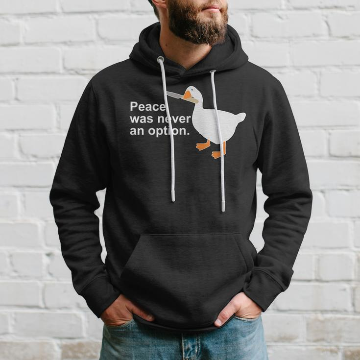 Peace Was Never An Option Funny Goose Apparel Hoodie Gifts for Him