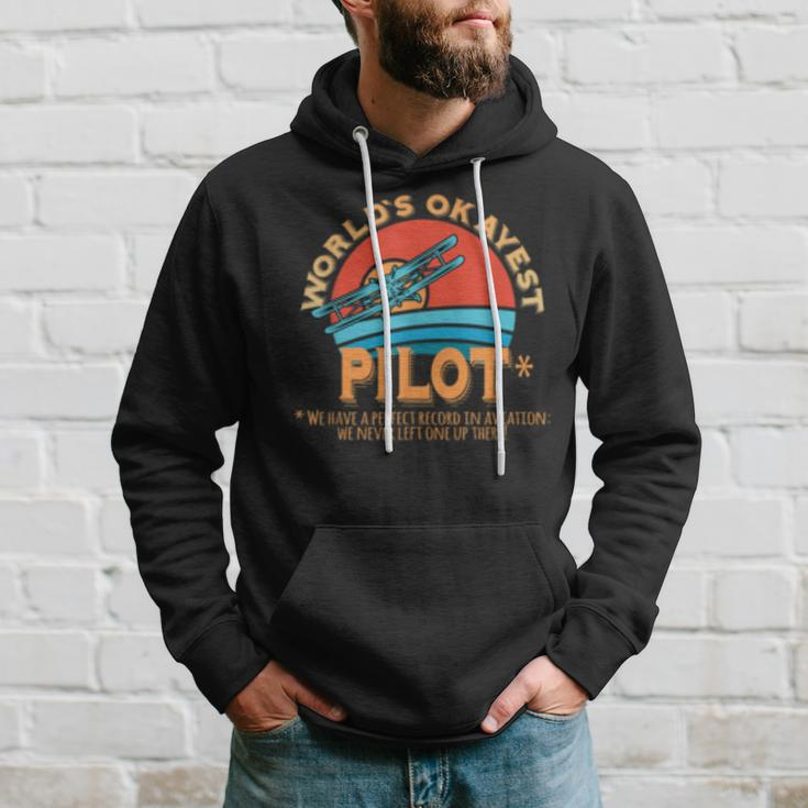 Pilot Worlds Okayest Pilot Design Hoodie Gifts for Him