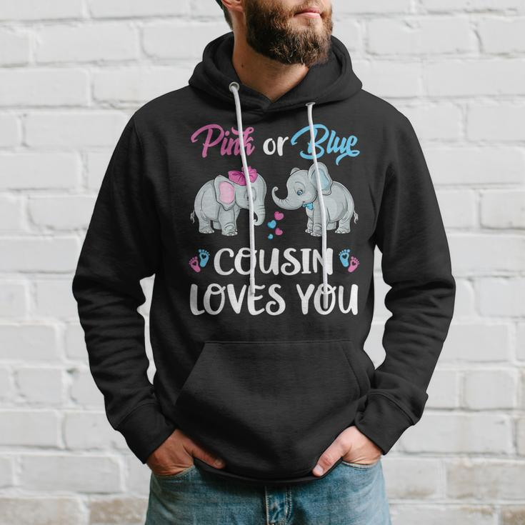Pink Or Blue Cousin Loves You Elephants Gender Reveal Family Hoodie Gifts for Him