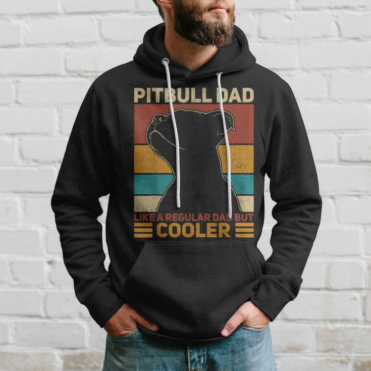 Pitbull Dad Like A Regular Dad But Cooler Pit Bull Owner Dog Hoodie Gifts for Him