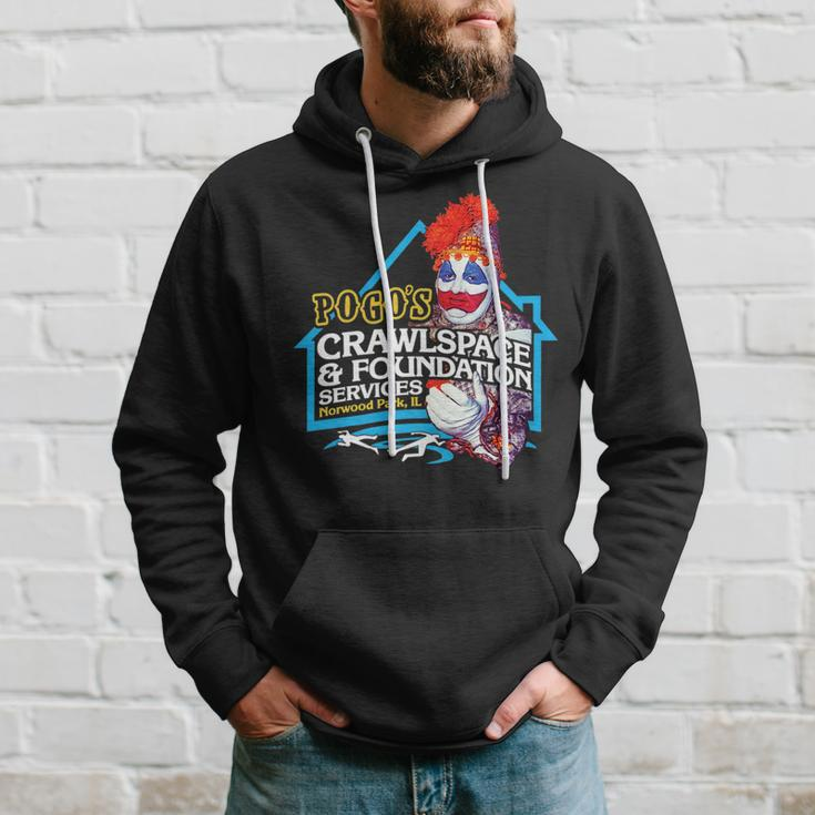 Pogos Crawlspace & Foundation - Scary Serial Killer Clown Hoodie Gifts for Him