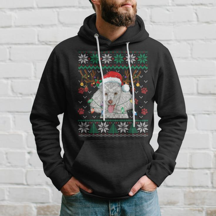 Poodle Christmas Santa Reindeer Ugly Sweater Dog Lover Hoodie Gifts for Him