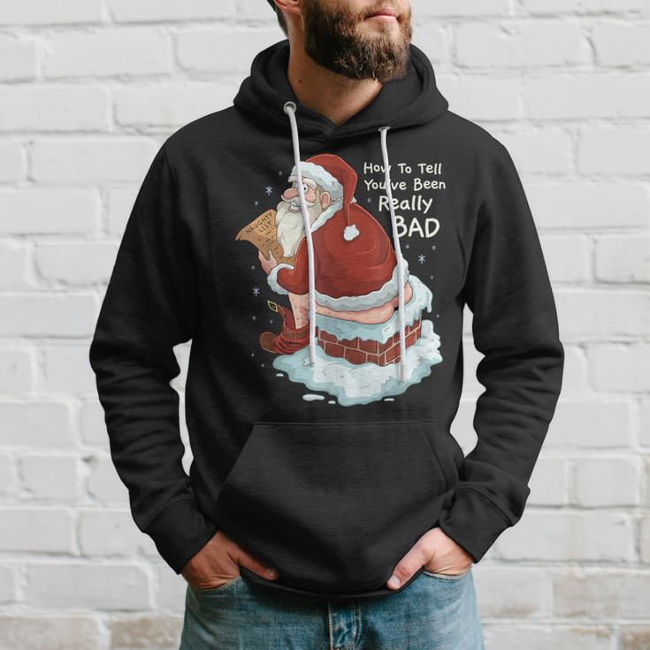 Pooping Santa Really Bad Naughty List Christmas Hoodie Gifts for Him