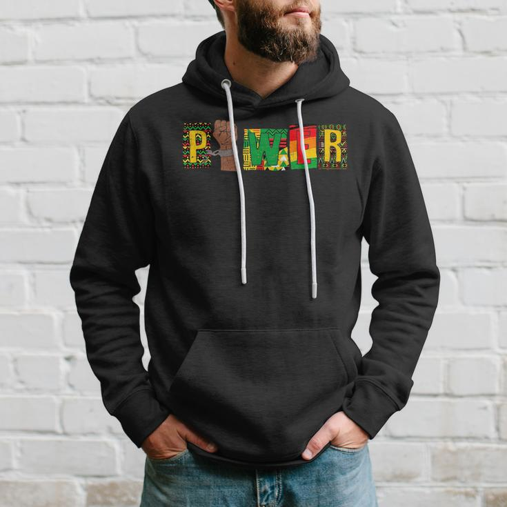 Power Kente Hand Fist Junenth Afro Vintage Black History Hoodie Gifts for Him