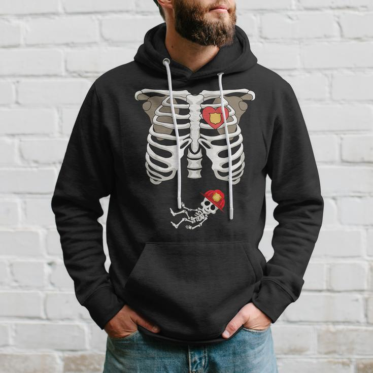 Pregnancy Skeleton Rib Firefighter Bump Hoodie Gifts for Him