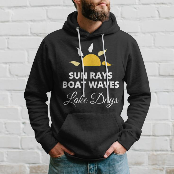 Preppy Nautical Anchor Gifts Sun Rays Boat Waves Lake Days Hoodie Gifts for Him