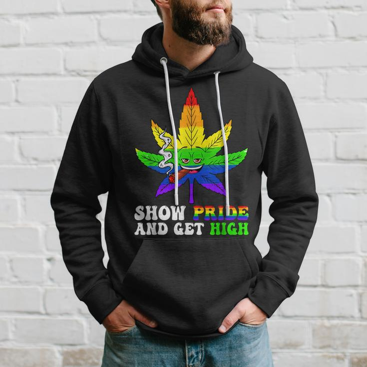 Pride And High Lgbt Weed Cannabis Lover Marijuana Gay Month Hoodie Gifts for Him