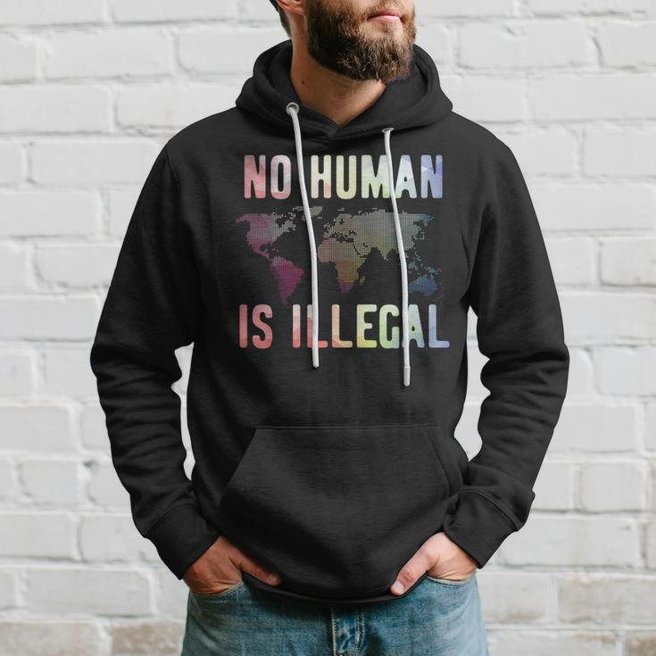 Pro Immigration No Human Is Illegal Hoodie Gifts for Him
