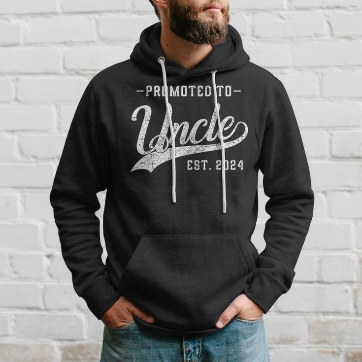 Promoted To Uncle Est 2024 Father's Day To New Dad Hoodie Gifts for Him