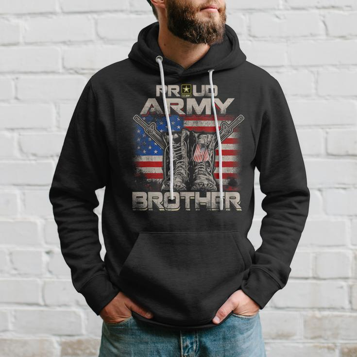 Proud Army Brother America Flag Us Military Pride Hoodie Gifts for Him