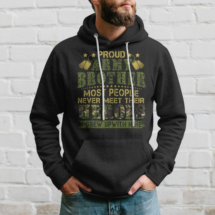Proud Army Brother Patriotic Military Veteran Hoodie Gifts for Him