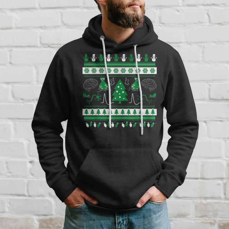 Psychology Ugly Christmas Sweater Brain Neurotransmitter Hoodie Gifts for Him