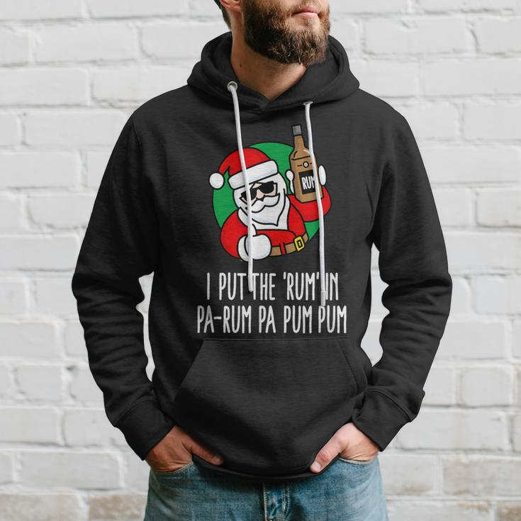 I Put The Rum In Pa-Rum Pa Pum Pum Pun Christmas Santa Hoodie Gifts for Him