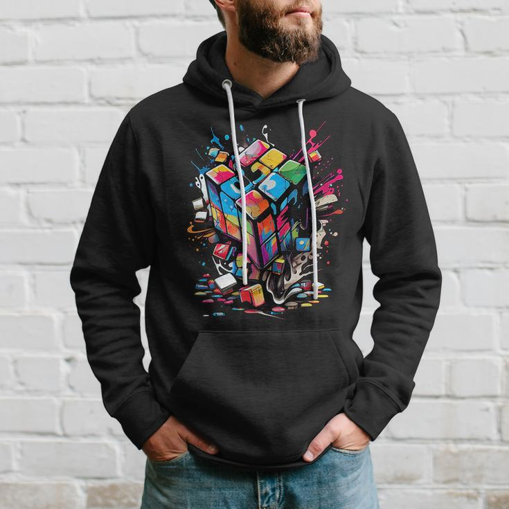 Puzzle Cube Exploding Speed Cubing 80S Youth Vintage Math Hoodie Gifts for Him