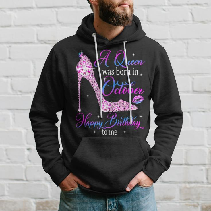 A Queen Was Born In October Happy Birthday To Me High Heel Hoodie Gifts for Him