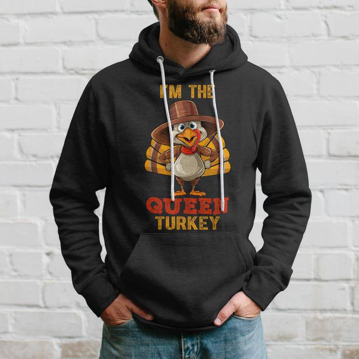 Queen Turkey Matching Family Group Thanksgiving Hoodie Gifts for Him