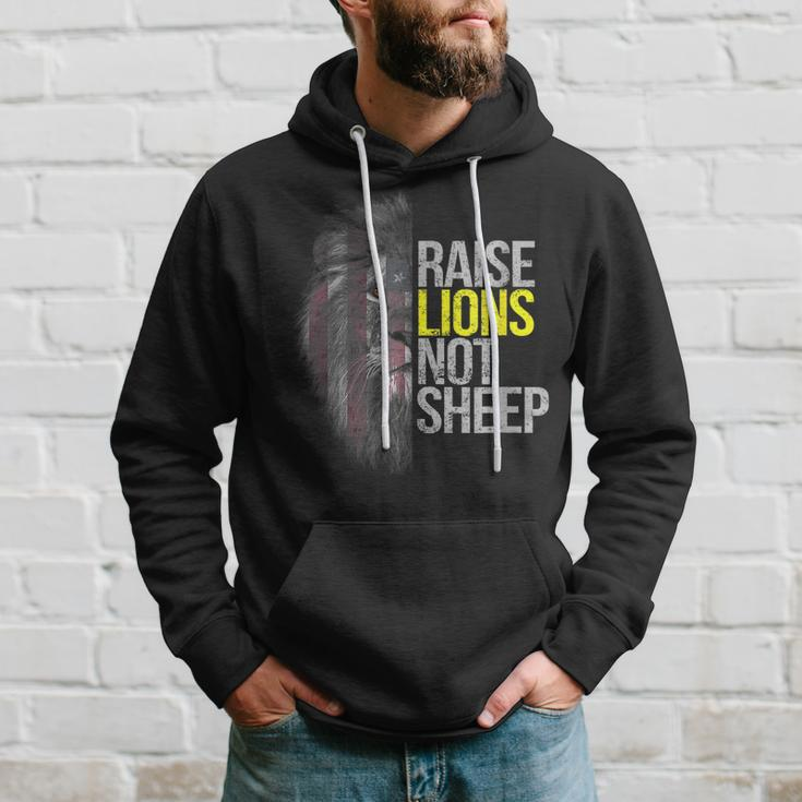 Raise Lions Not Sheep American Patriot Fearless Lion Hoodie Gifts for Him