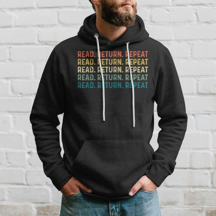 Read Return Repeat Cute Librarian Library Worker Hoodie Gifts for Him