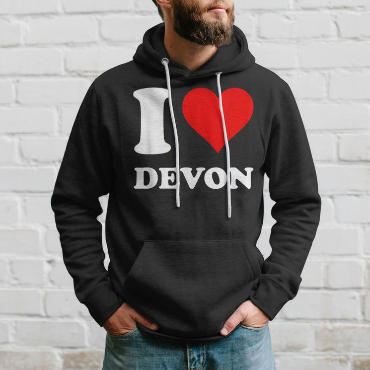 Red Heart I Love Devon Hoodie Gifts for Him