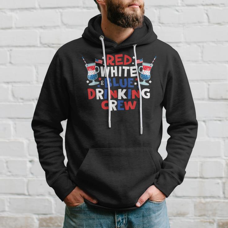 Red White And Blue Drinking Crew 4Th Of July Drink Party Hoodie Gifts for Him