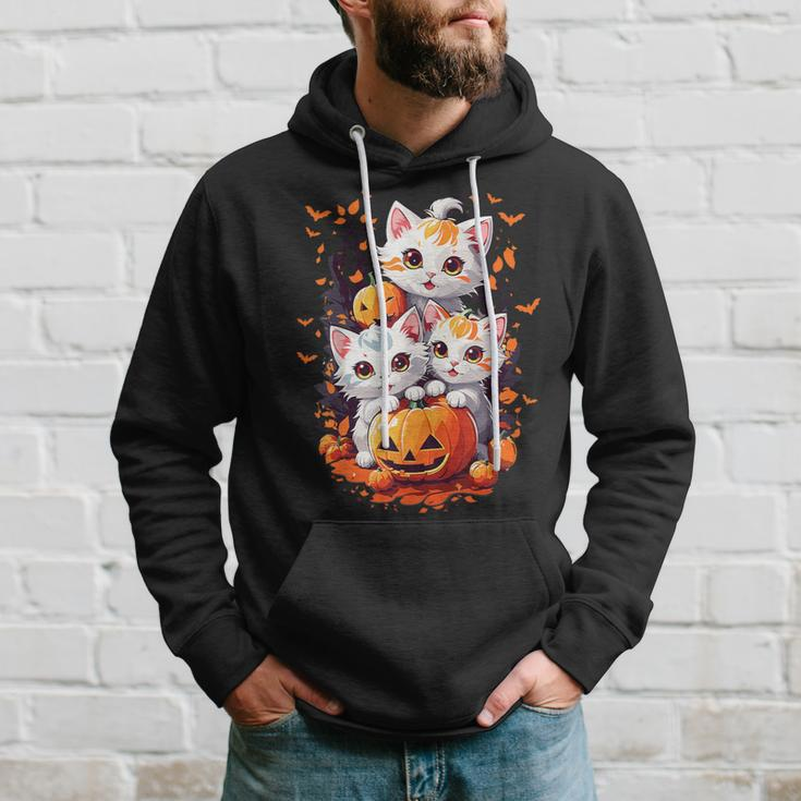 Retro Cute Cat Halloween Season Costume Night Party Hoodie Gifts for Him