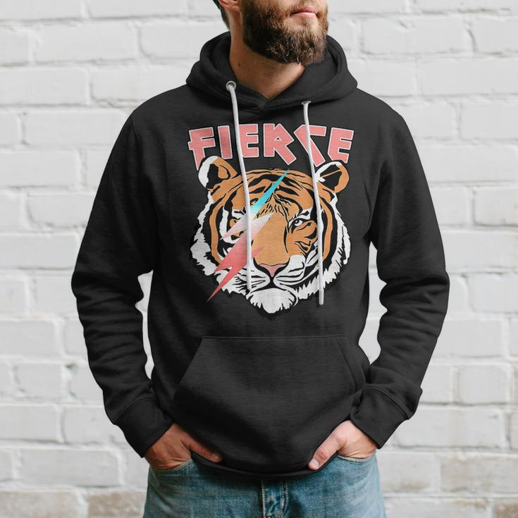 Retro Fierce Tiger Lover Lightning Hoodie Gifts for Him