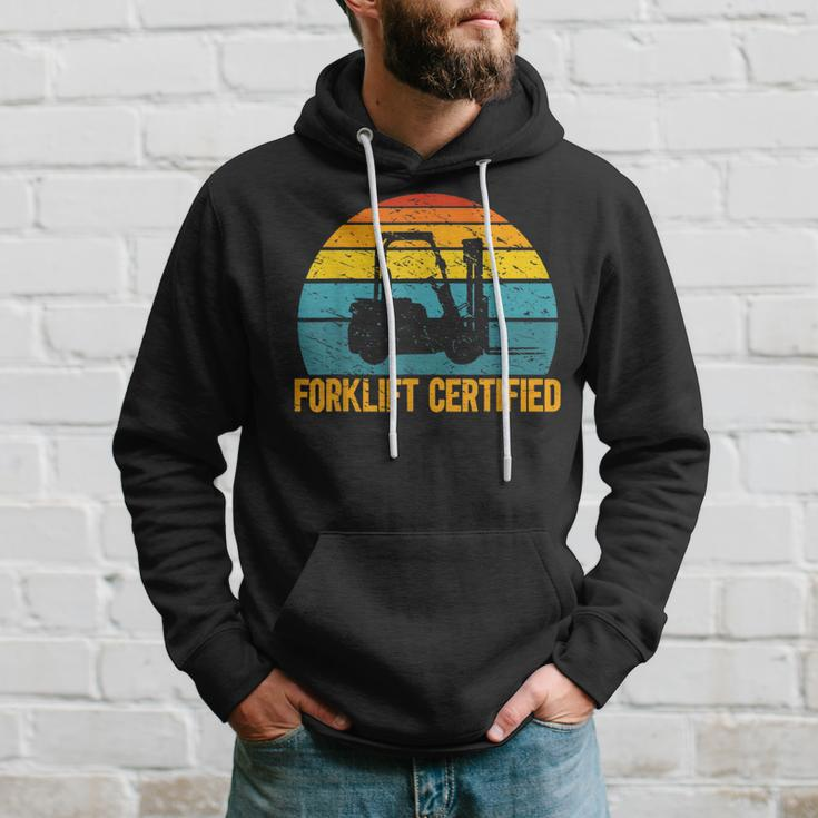Retro Forklift Certified Forklift Operator Lift Truck Hoodie Gifts for Him