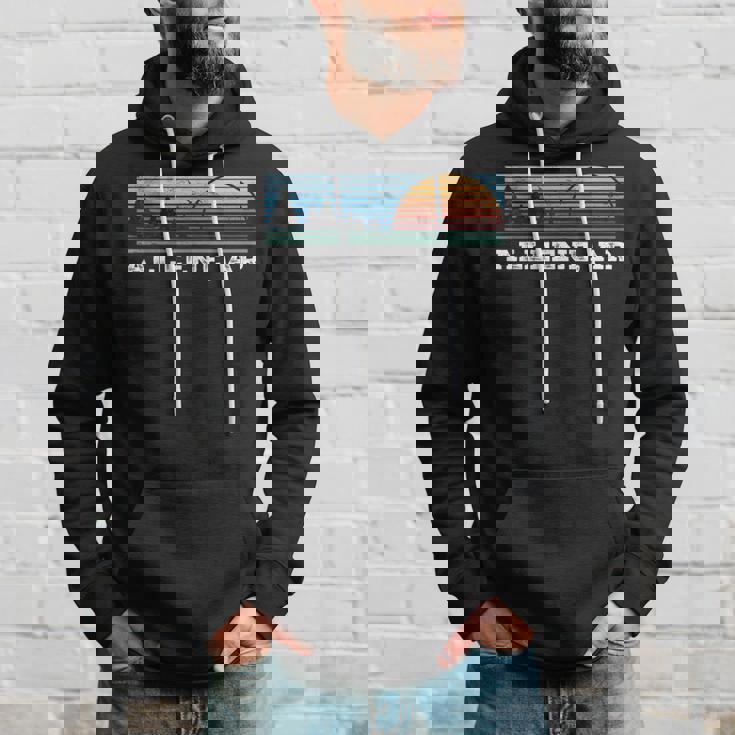 Retro Sunset Stripes Alleene Arkansas Hoodie Gifts for Him