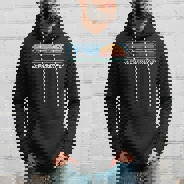 Retro Sunset Stripes Glenn Heights Texas Hoodie Gifts for Him