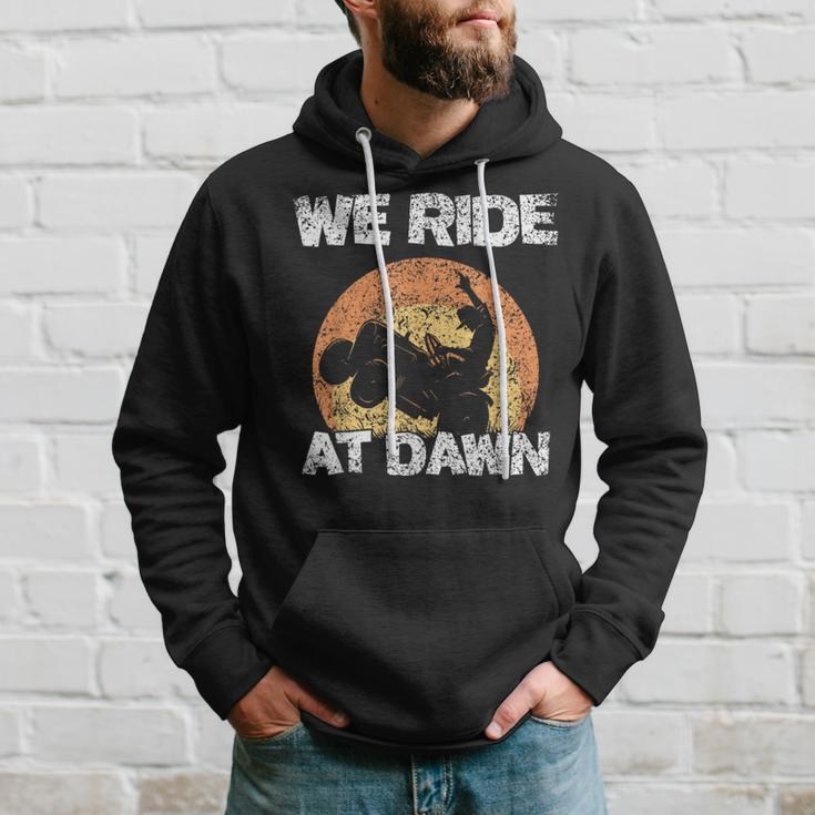 We Ride At Dawn Grass Mow Mower Cut Lawn Mowing Hoodie Gifts for Him