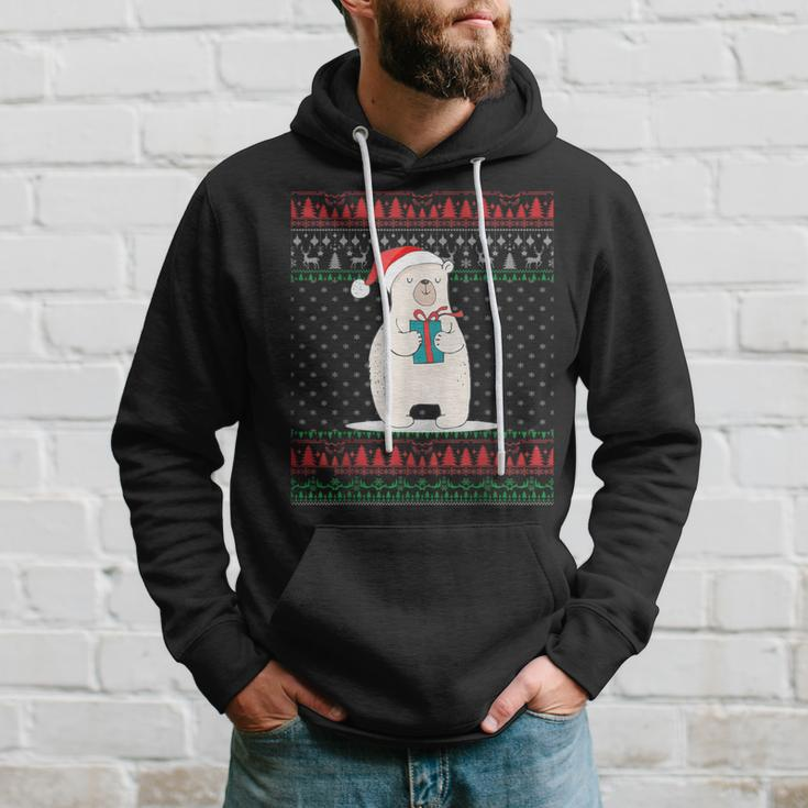 Santa Polar Bear Ugly Christmas Sweater Family Matching Hoodie Gifts for Him
