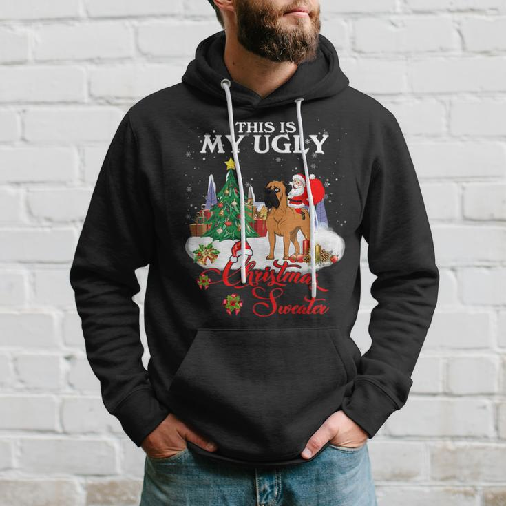 Santa Riding Bullmastiff This Is My Ugly Christmas Sweater Hoodie Gifts for Him