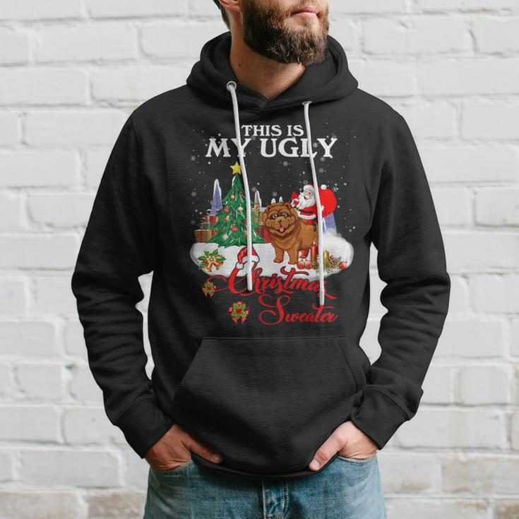 Santa Riding Chow Chow This Is My Ugly Christmas Sweater Hoodie Gifts for Him