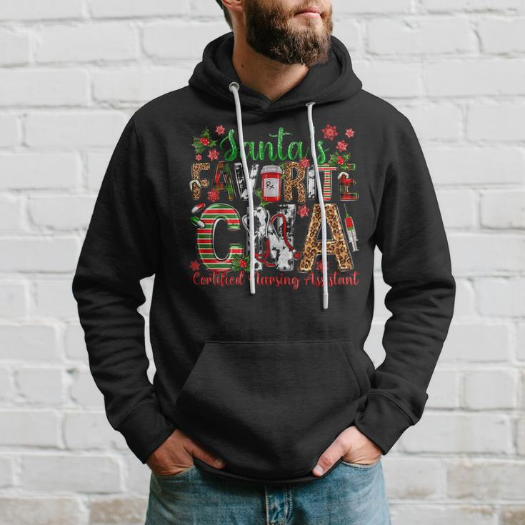 Santa's Favorite Cna Certified Nursing Assistant Christmas Hoodie Gifts for Him