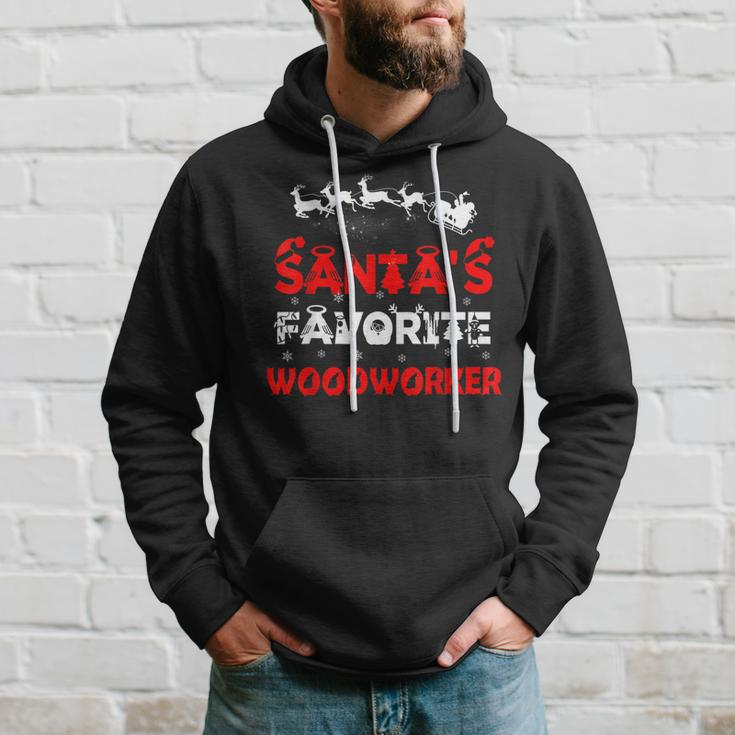 Santas Favorite Woodworker Funny Job Xmas Gifts Hoodie Gifts for Him