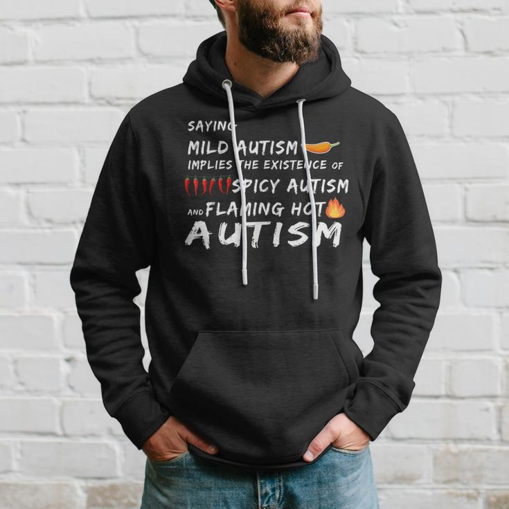 Saying Mild & Spicy And Flaming Hot Autism Awareness Day Autism Funny Gifts Hoodie Gifts for Him